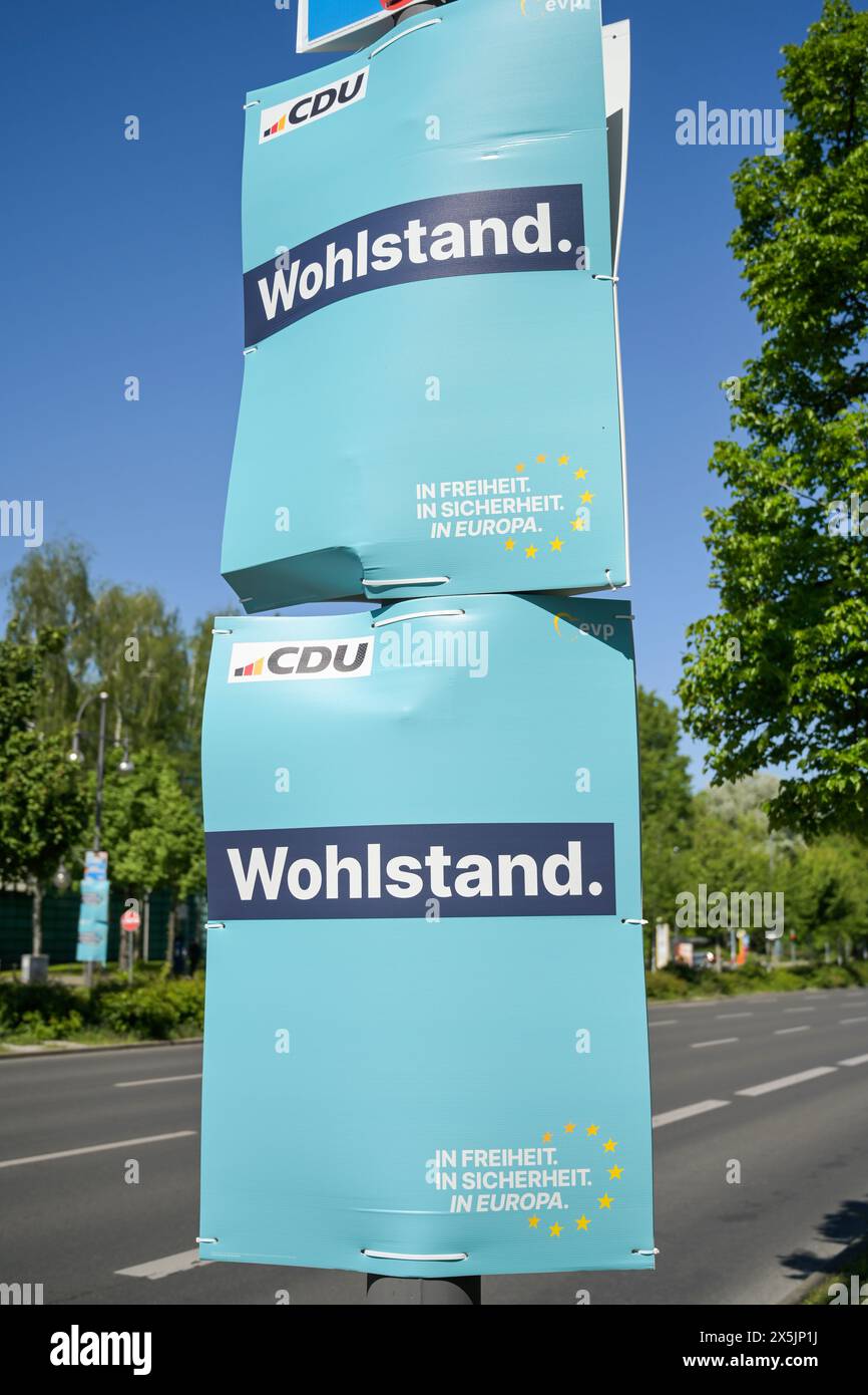 CDU Wahlplakat zur Europawahl 2024, Berlin, Deutschland Stock Photo