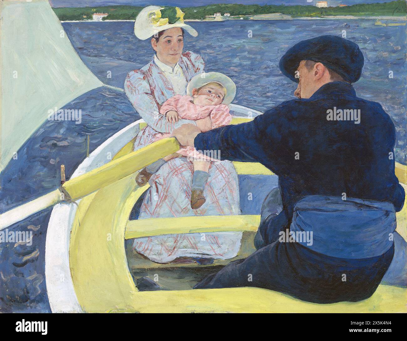 Painting by american artist Mary Cassatt (1844-1926) The Boating Party ...
