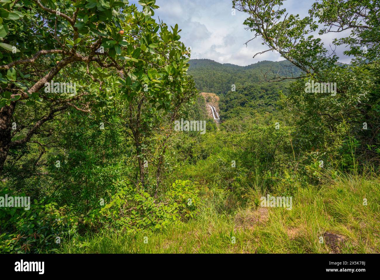 View of Mantenga Falls, Mantenga Cultural Village a traditional ...