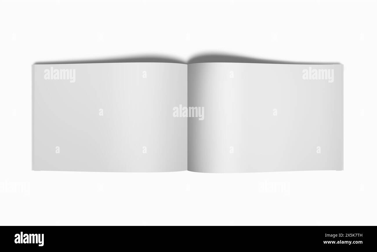 Horizontal A4 Brochure Mockup in 3D Rendering on a white background ...