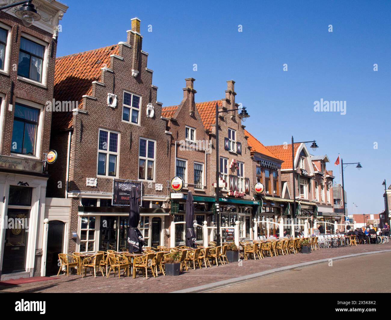 Restaurant and shops in the Dutch town of Schagen. (Editorial Use Only ...