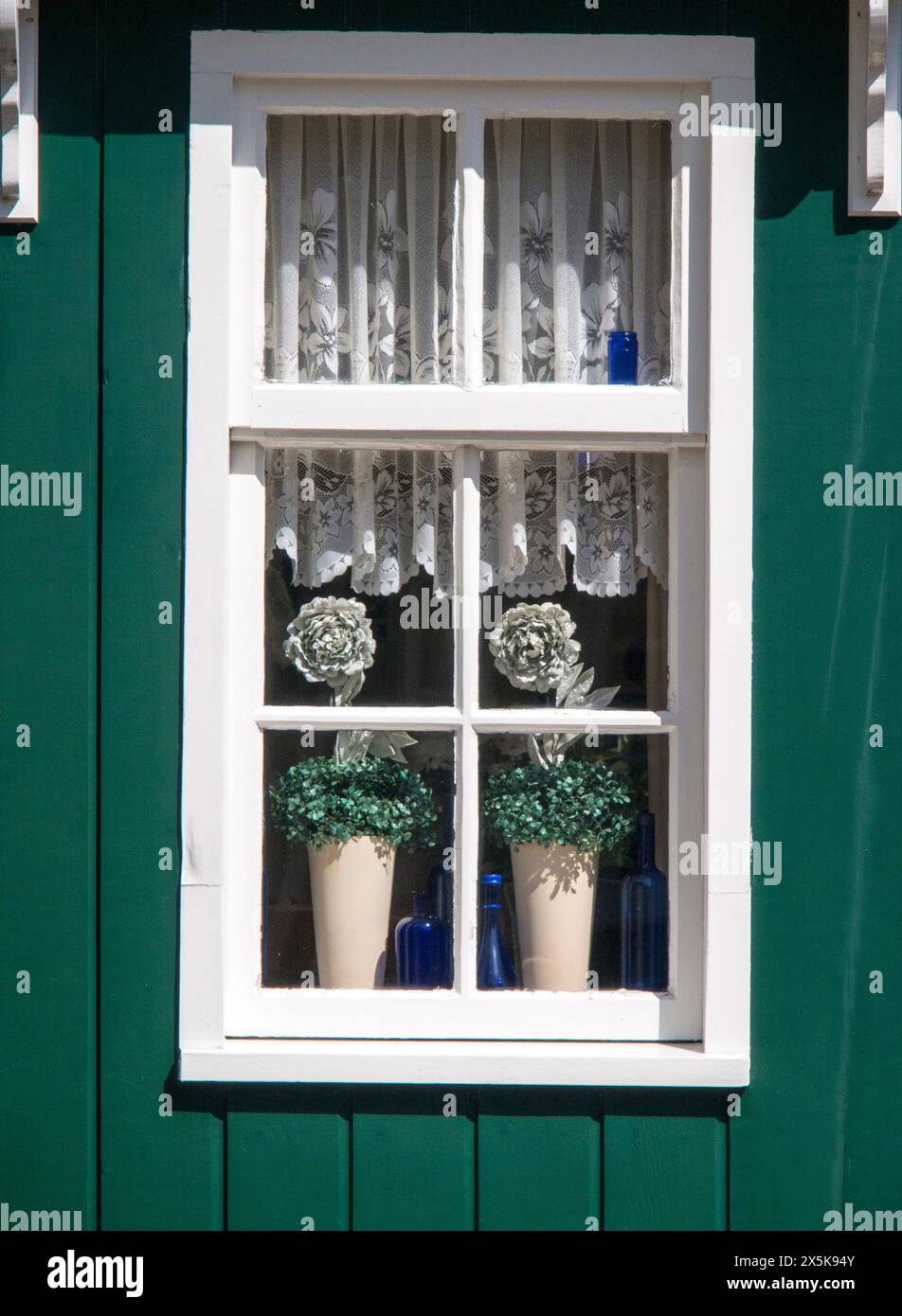 Window display in the historical Dutch town of Marken in The ...
