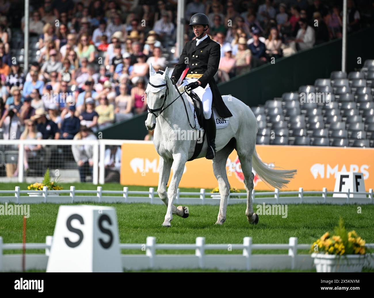 Badminton Estate, Gloucestershire, UK. 10th May, 2024. 2024 MARS Badminton Horse Trials Day 3; Richard jones (GBR) riding ALFIES CLOVER During the Dressage on Day 3 Credit: Action Plus Sports/Alamy Live News Stock Photo