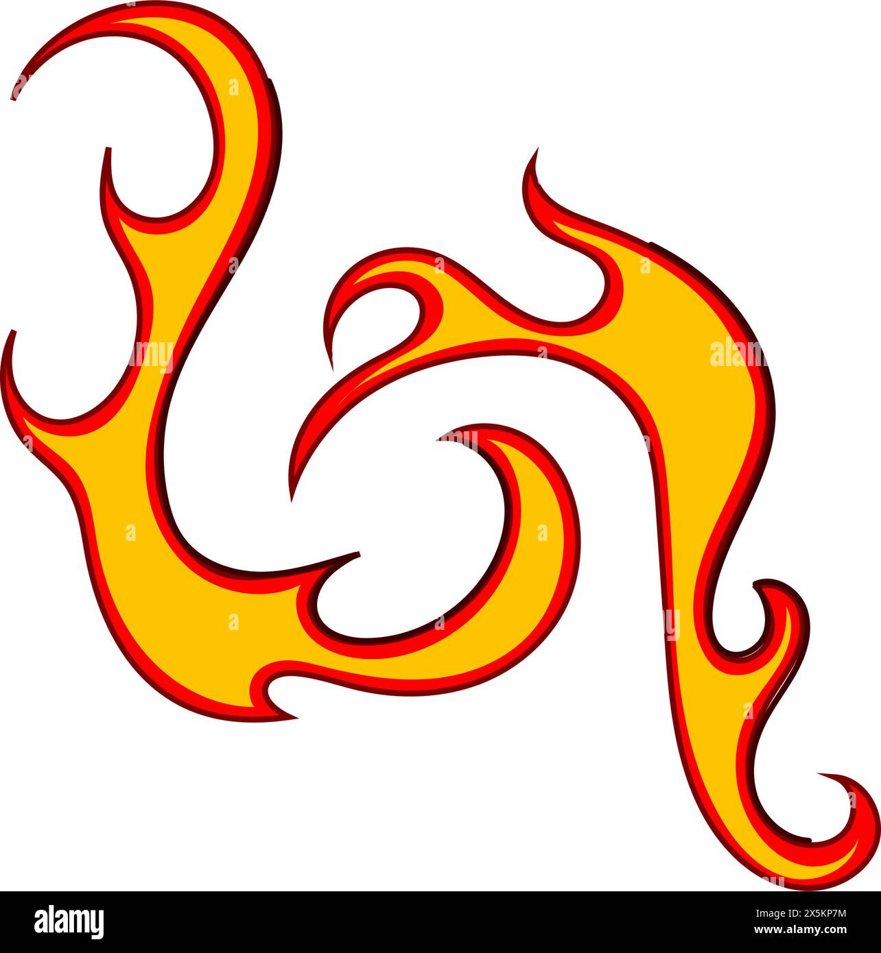 motorcycle flame decal cartoon vector illustration Stock Vector Image