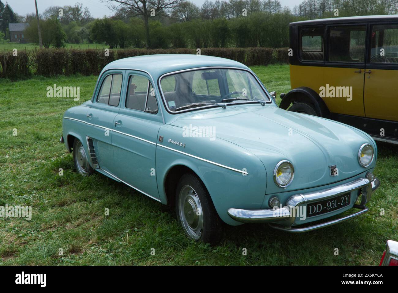 Fifties sixties Renault Ondine turqouise on show in France Stock Photo