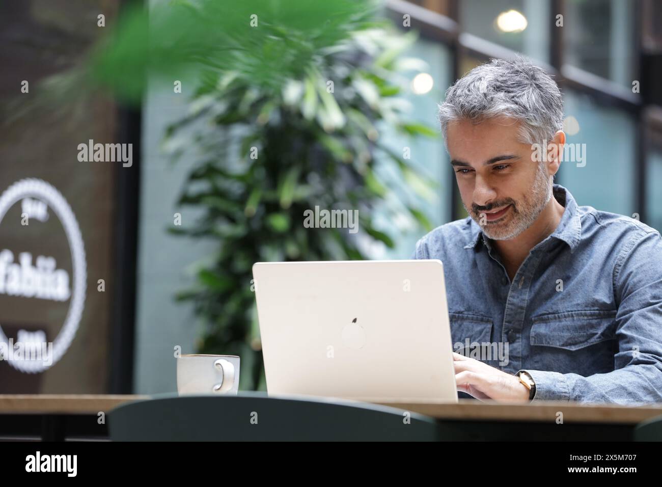Businessman working on laptop Stock Photo