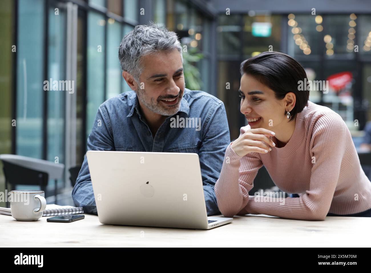 Business people working on laptop Stock Photo