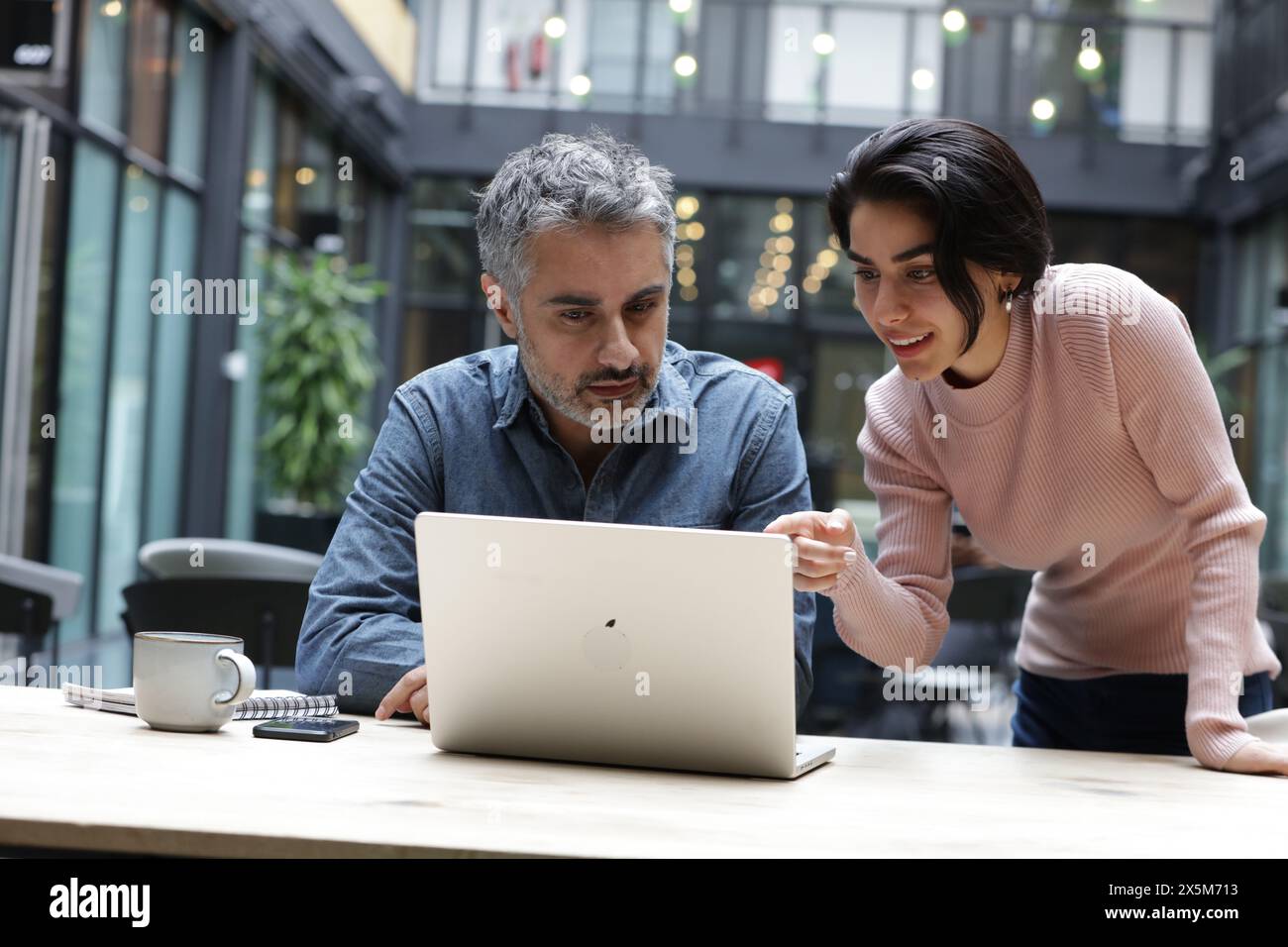 Business people working on laptop Stock Photo