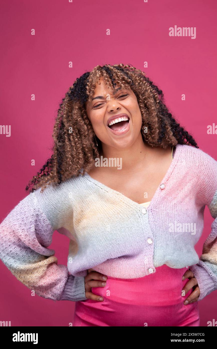 Woman in red sweater on hi-res stock photography and images - Alamy