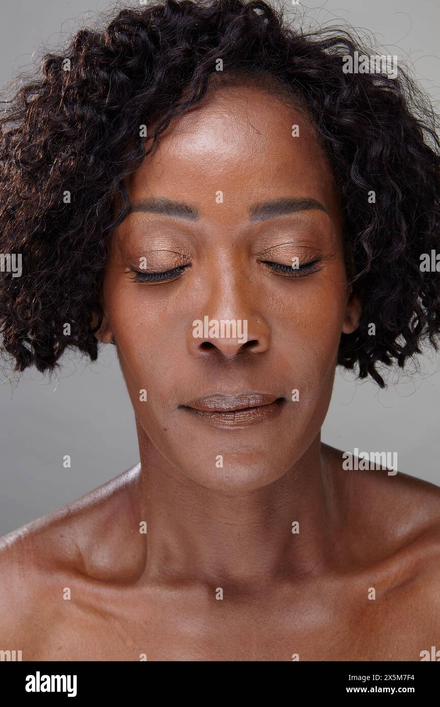 studio-shot-of-mature-woman-stock-photo-alamy