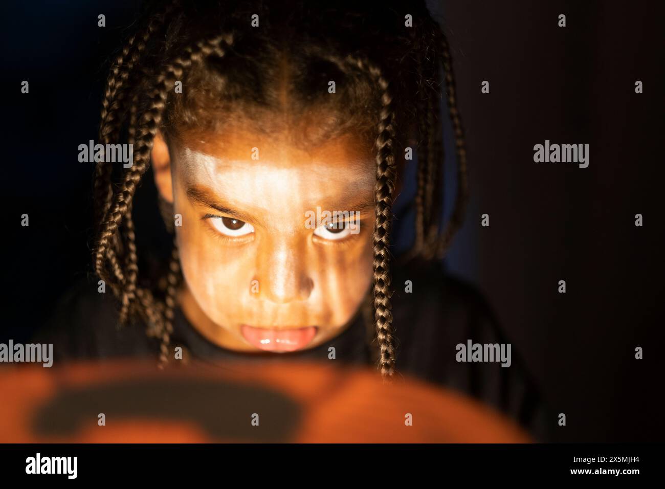 Portrait of boy in Halloween costume Stock Photo