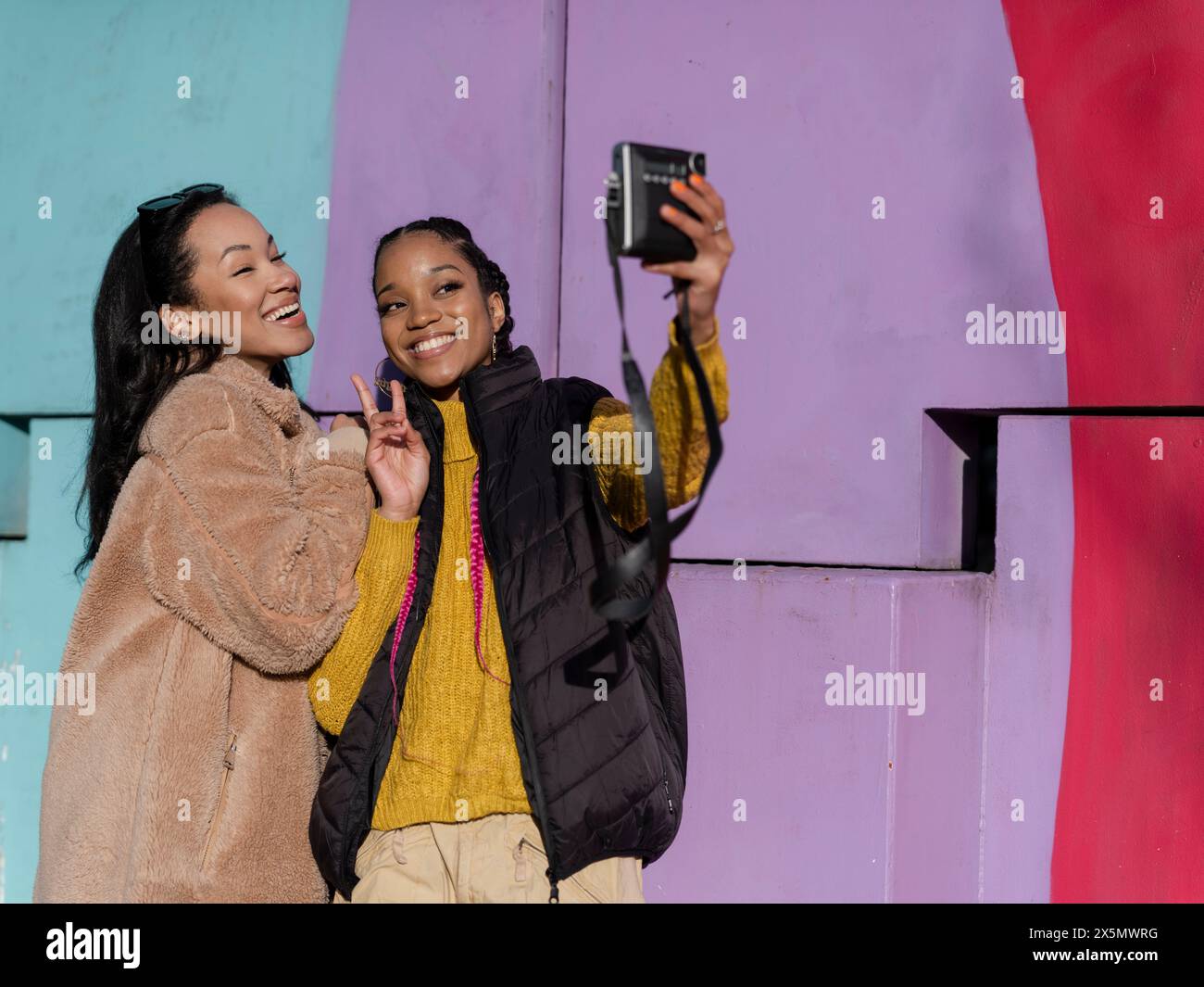 Two women taking selfies hi-res stock photography and images - Alamy