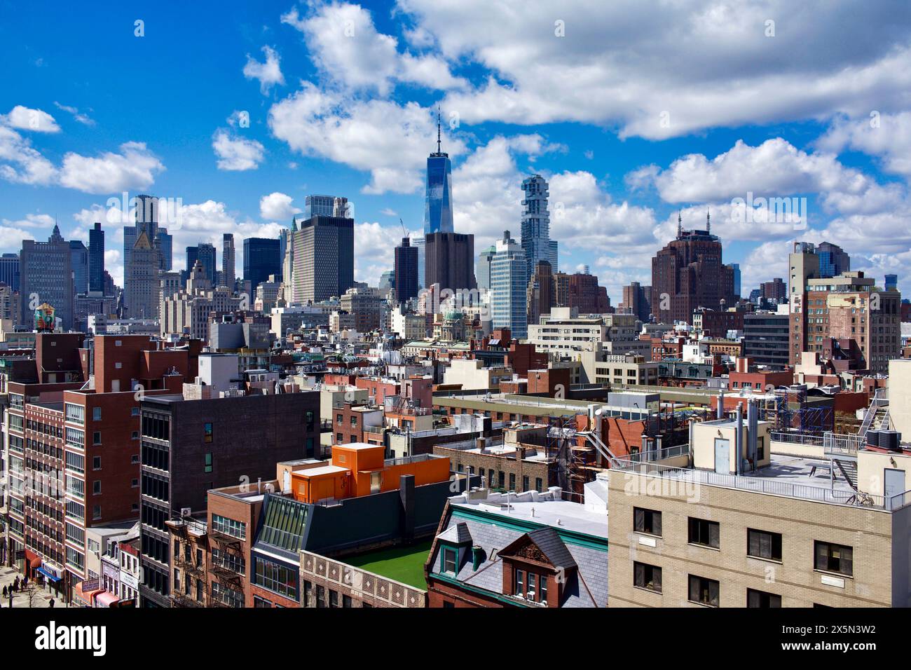 Usa, New York. View from the New Museum on the Bowery, Liberty Tower, far center. Stock Photo