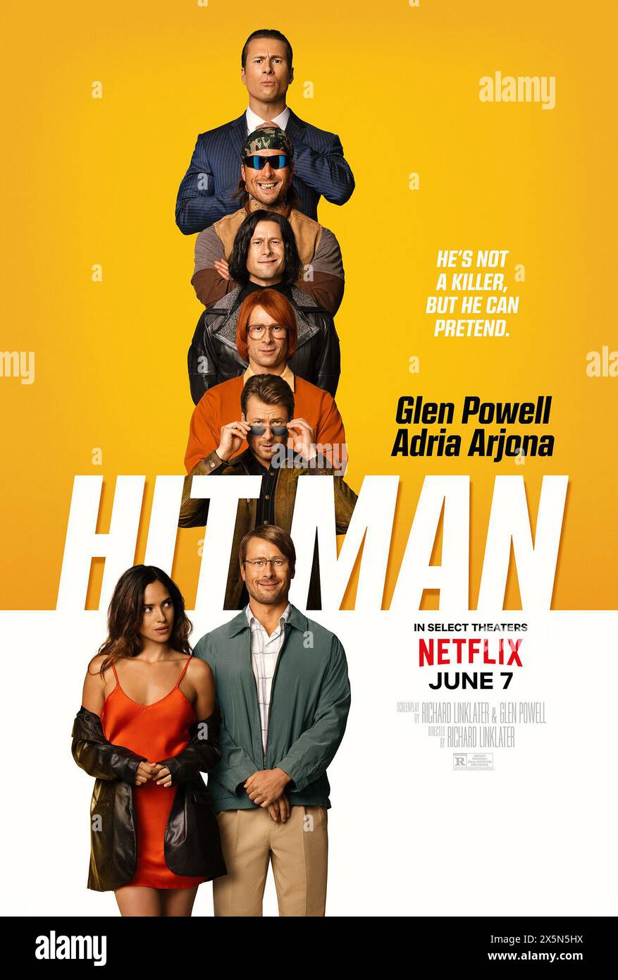 Hit Man movie poster  Glen Powell Stock Photo