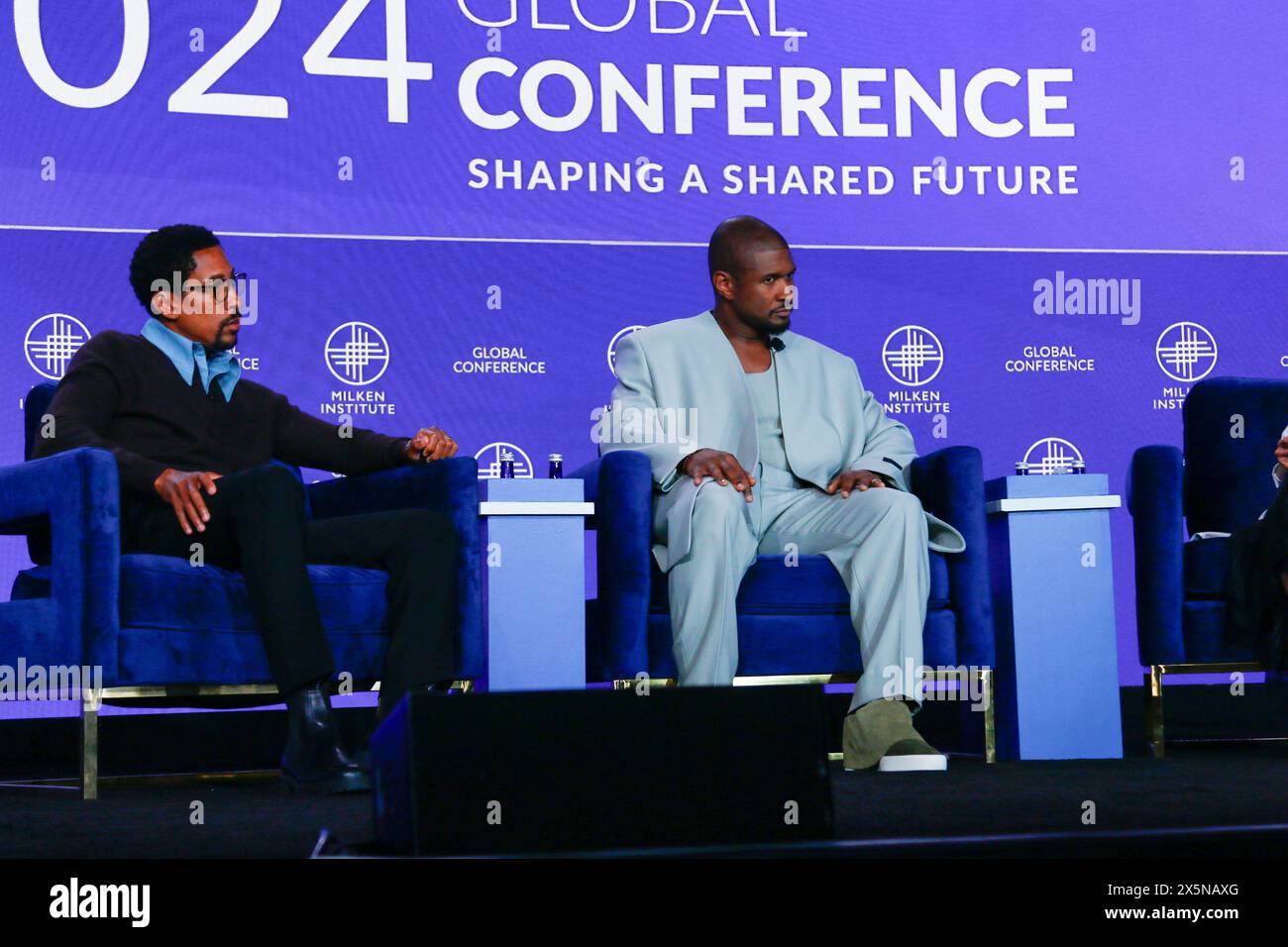 Beverly Hills, CA C May 8th, 2024 C Larry Jackson and Usher sit at