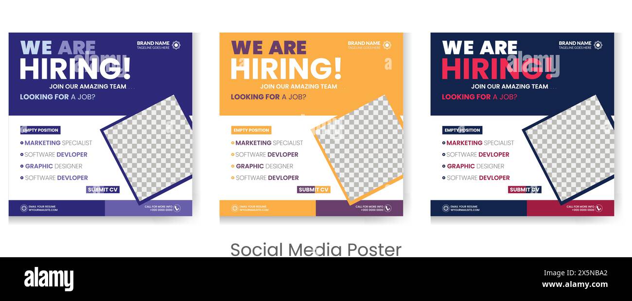 Modern recruitment poster megaphone Stock Vector Images - Alamy