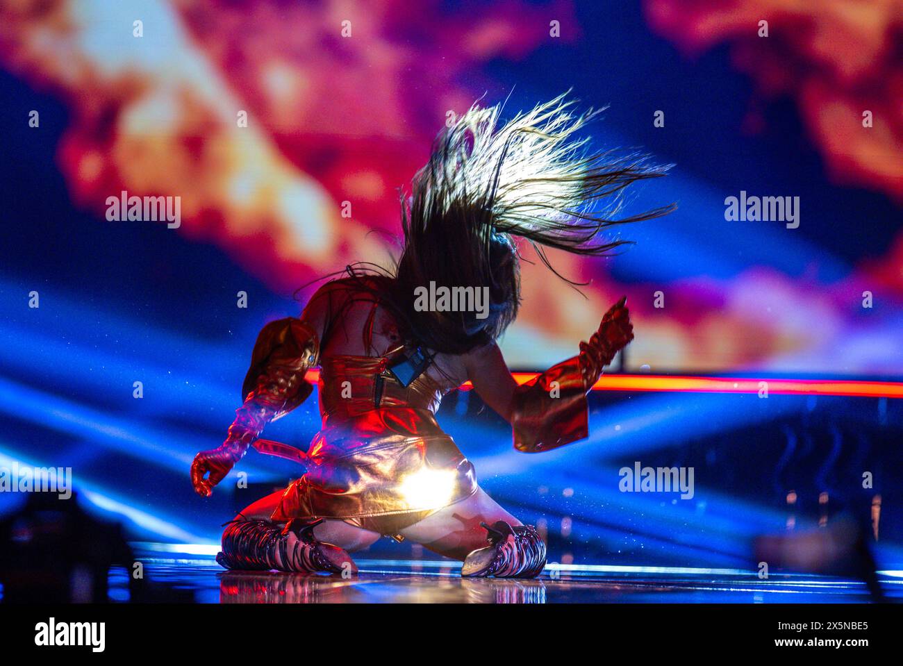 10 May 2024, Sweden, Malmö Nutsa Buzaladze from with the song "Fire Fighter" during the