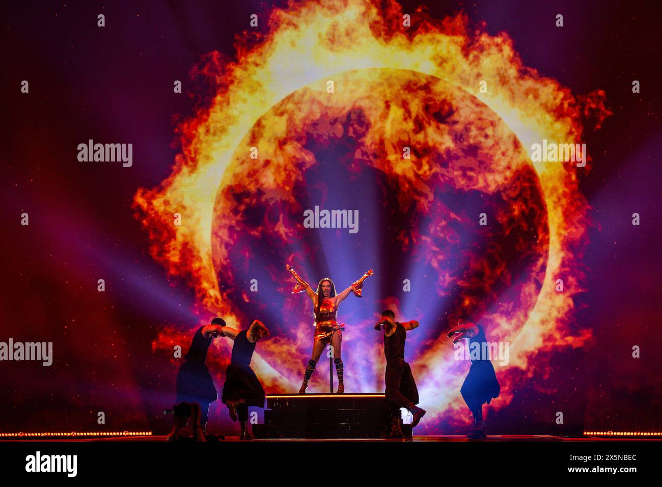 10 May 2024, Sweden, Malmö Nutsa Buzaladze from with the song "Fire Fighter" during the