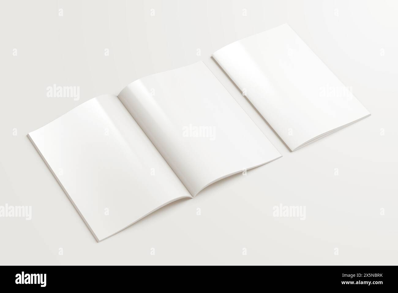Vertical A4 Brochure Mockup 3D Rendering Stock Photo