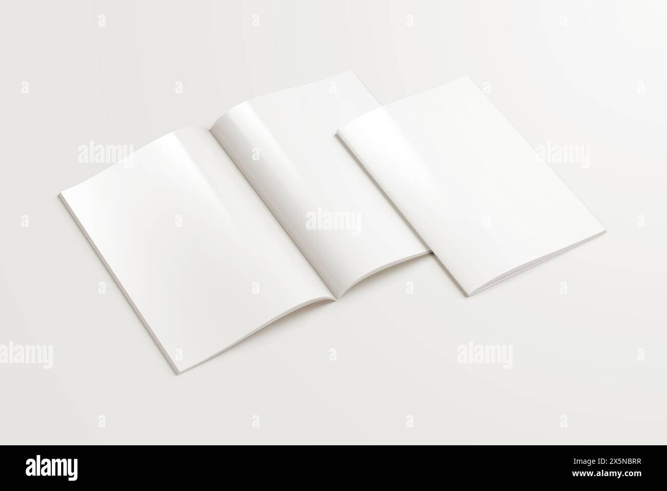 Vertical A4 Brochure Mockup 3D Rendering Stock Photo
