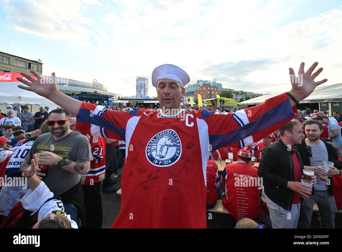 Prague, Czech Republic. 10th May, 2024. Fans in fan zone for the 2024