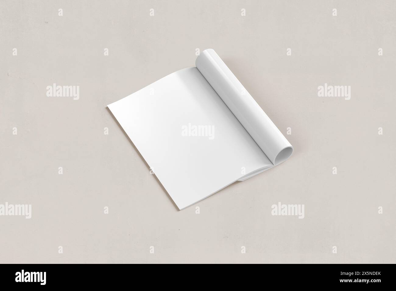 Vertical A4 Brochure Mockup 3D Rendering Stock Photo