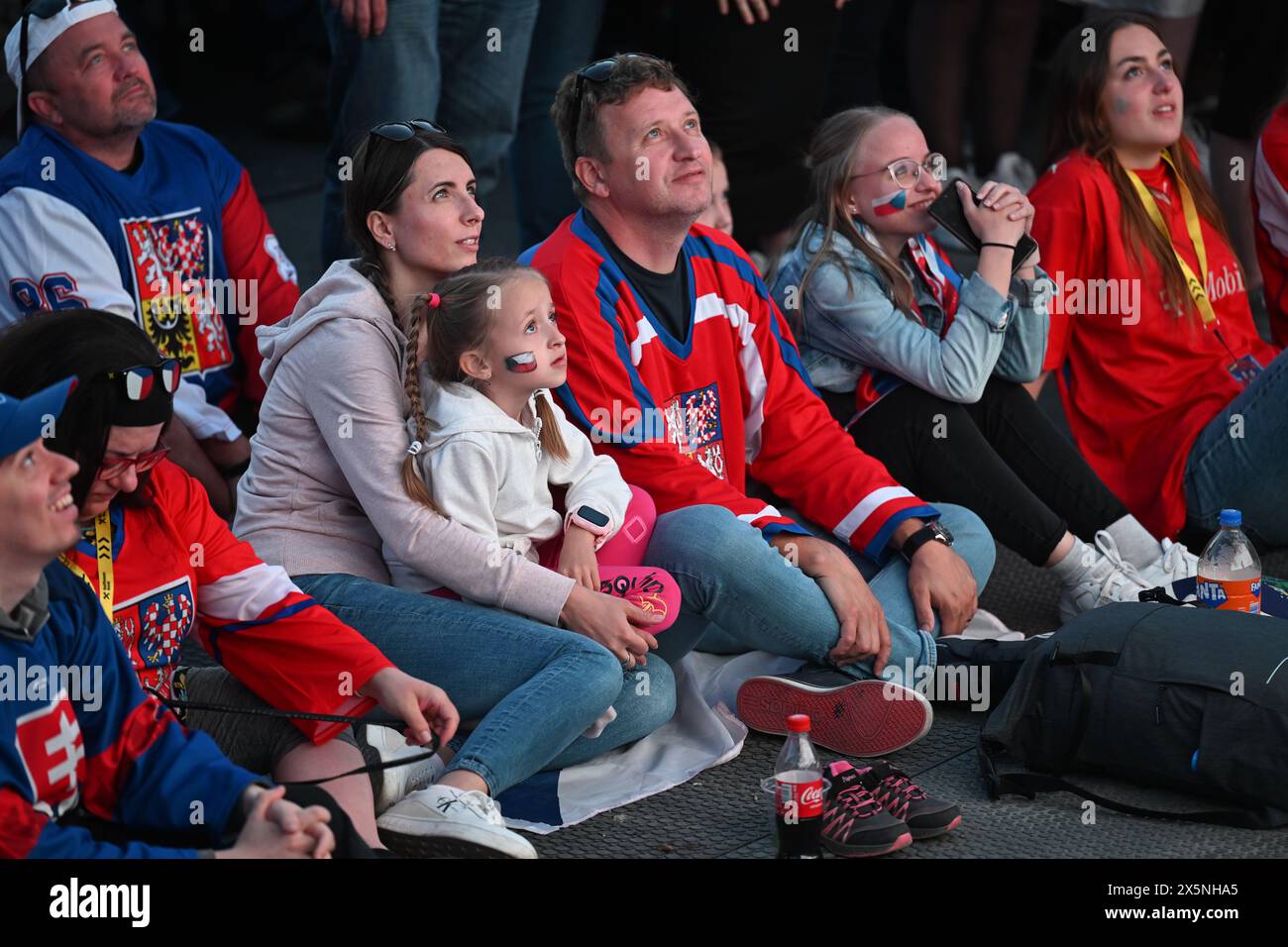 Prague, Czech Republic. 10th May, 2024. Fans in fan zone for the 2024 IIHF World Championship