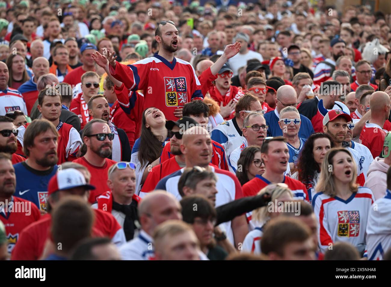Prague, Czech Republic. 10th May, 2024. Fans in fan zone for the 2024 IIHF World Championship
