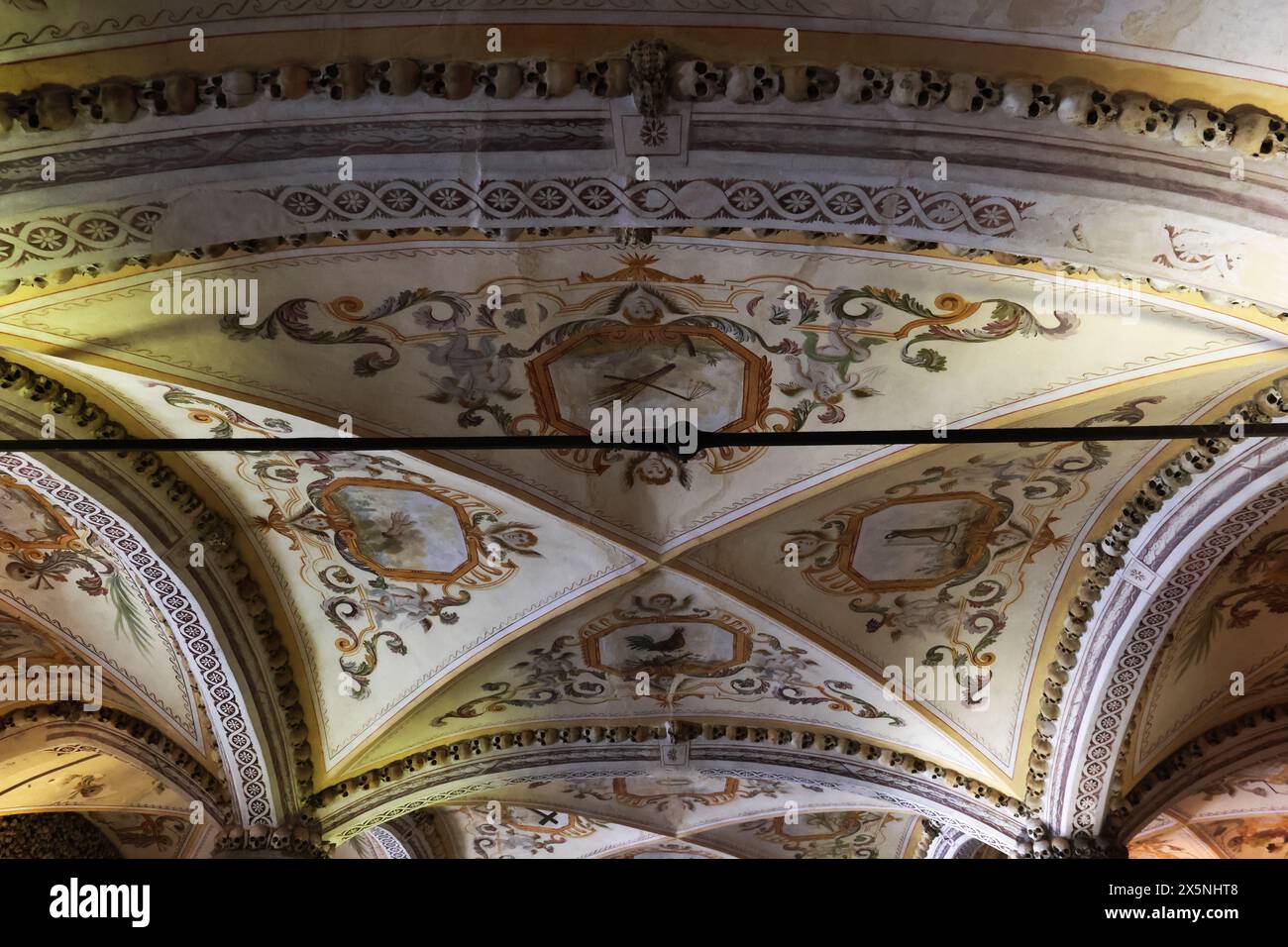Interior details of the Capela dos Ossos, the Chapel of Bones, Evora, Portugal Stock Photo