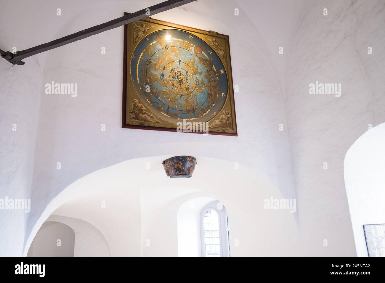 Copenhagen, Denmark - April 6, 2024: The Round Tower interior. Stock Photo