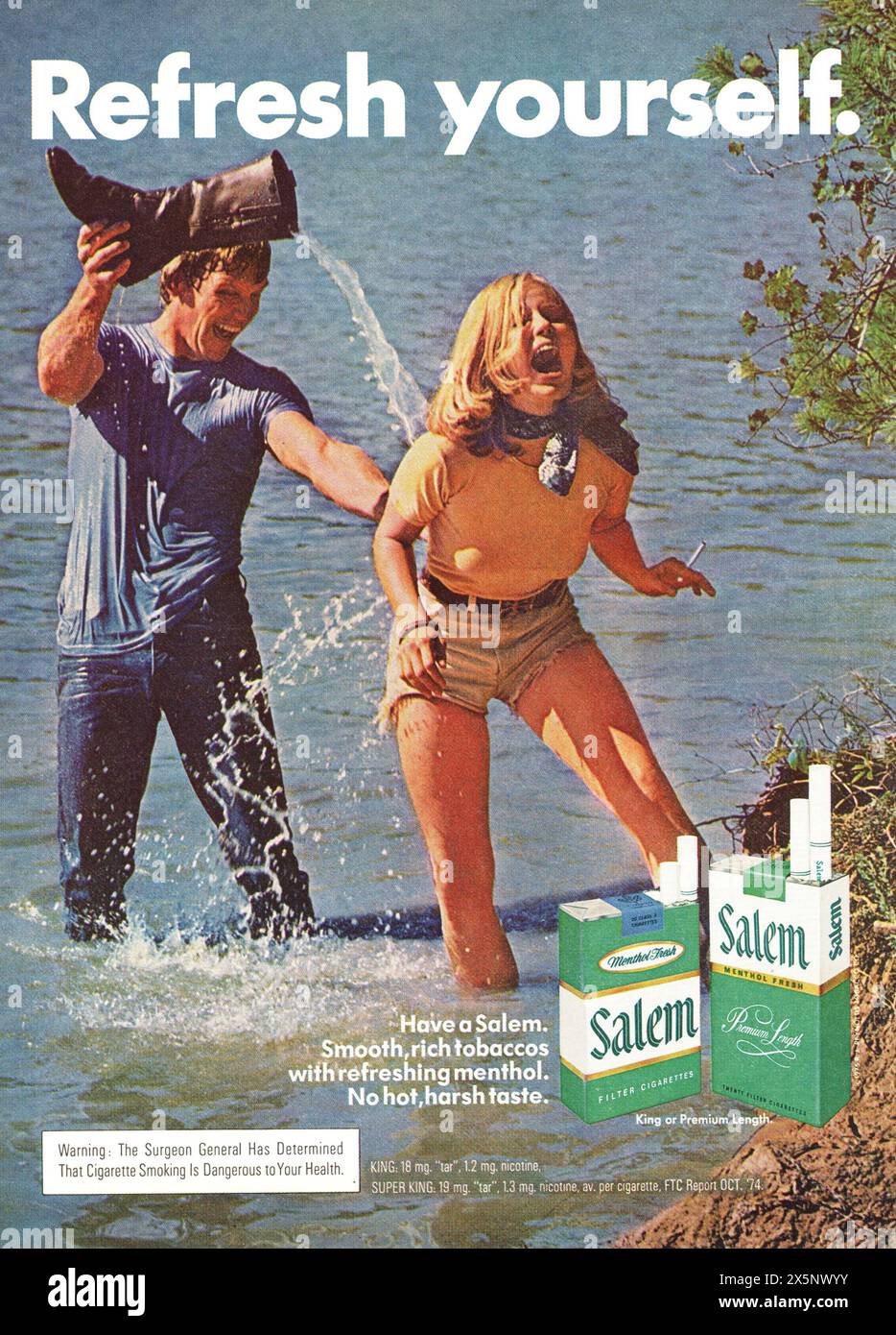 Vintage 'Playboy' magazine April 1975 issue advert, USA Stock Photo