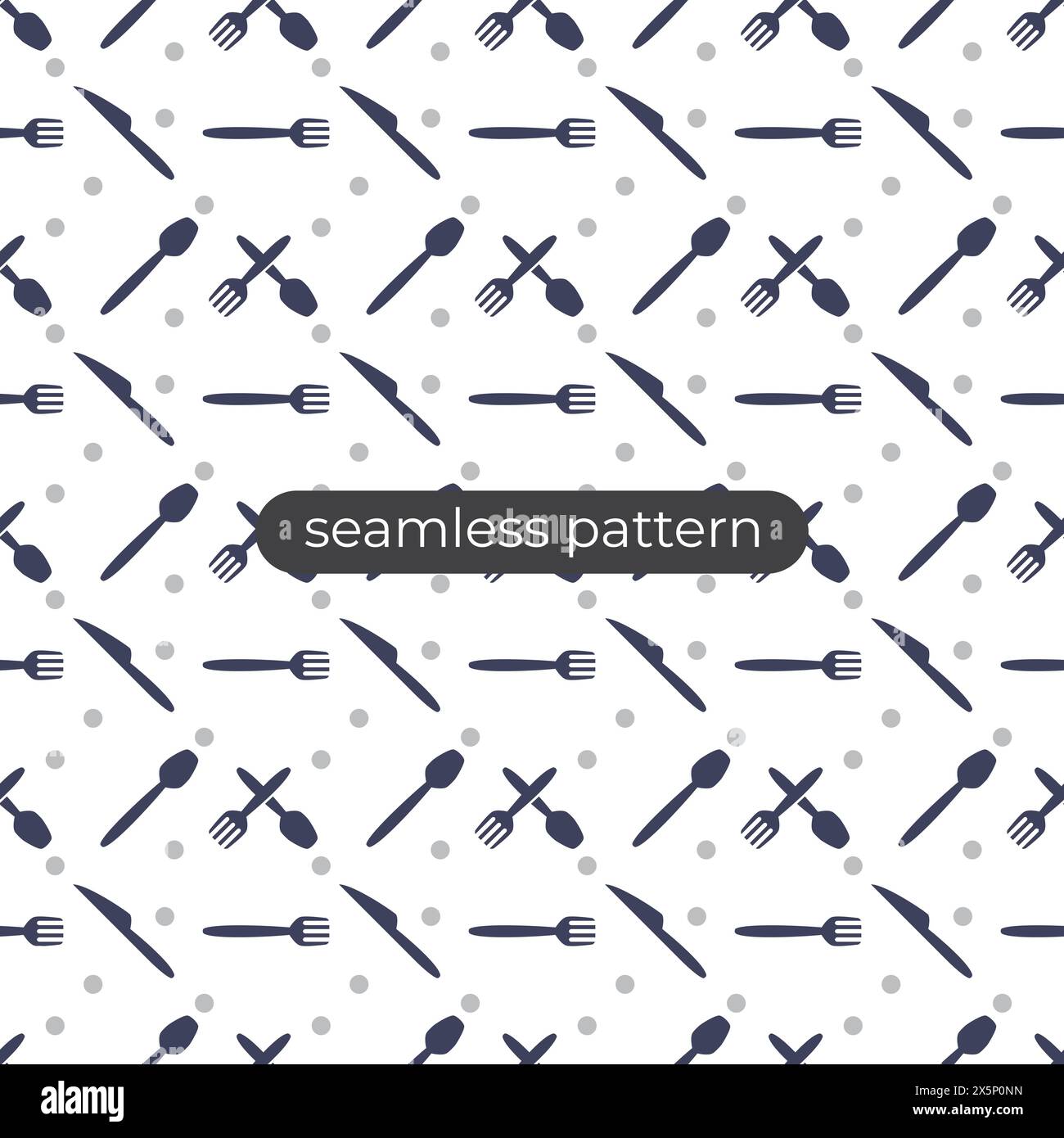 knife fork and spoon background with seamless patern style Stock Vector