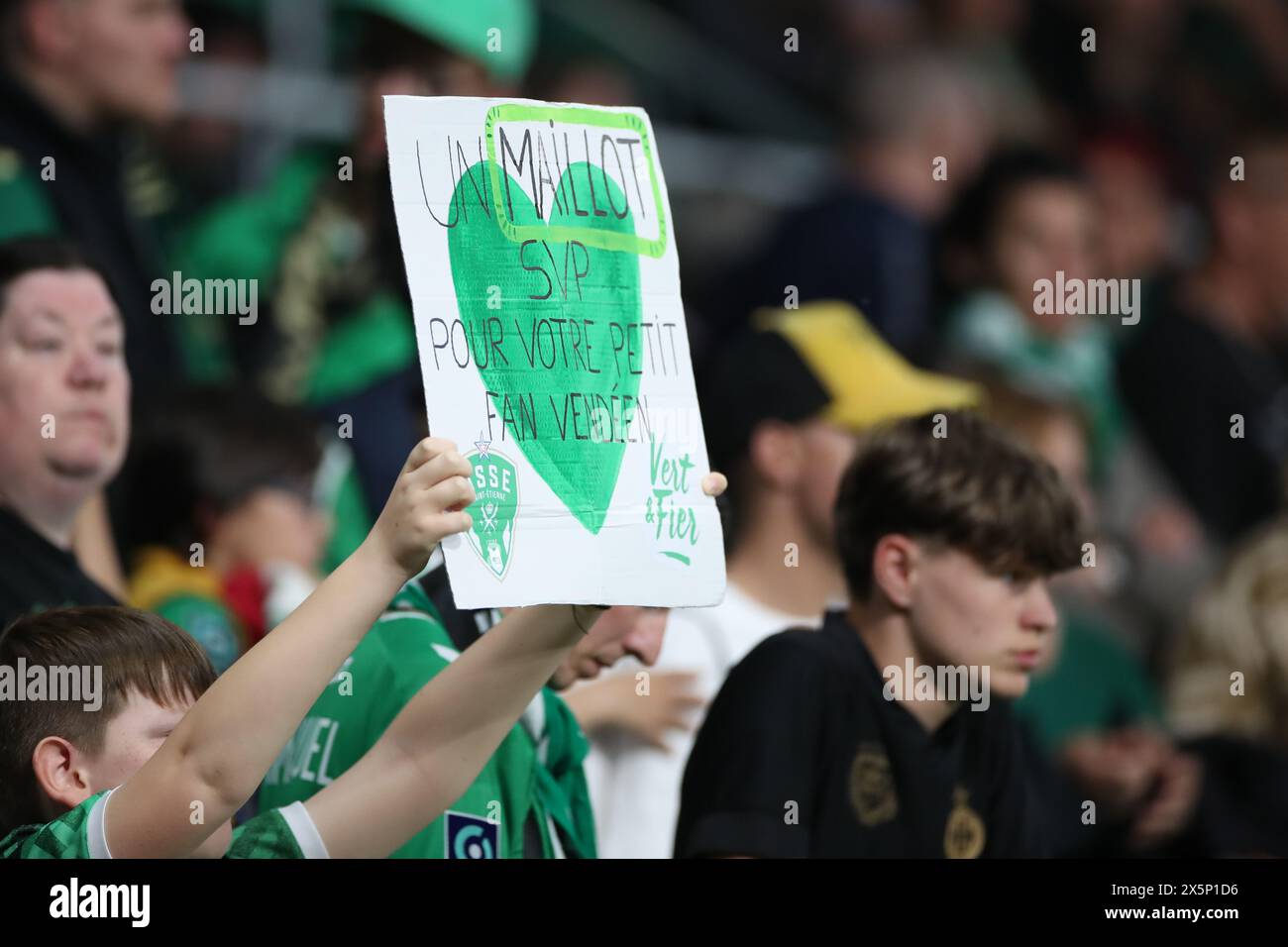 Stade Geoffroy Guichard, Saint-Etienne, France. 10th May, 2024. French League 2 football, AS Saint-Etienne versus Rodez; ASSE fan from Vendee Credit: Action Plus Sports/Alamy Live News Stock Photo