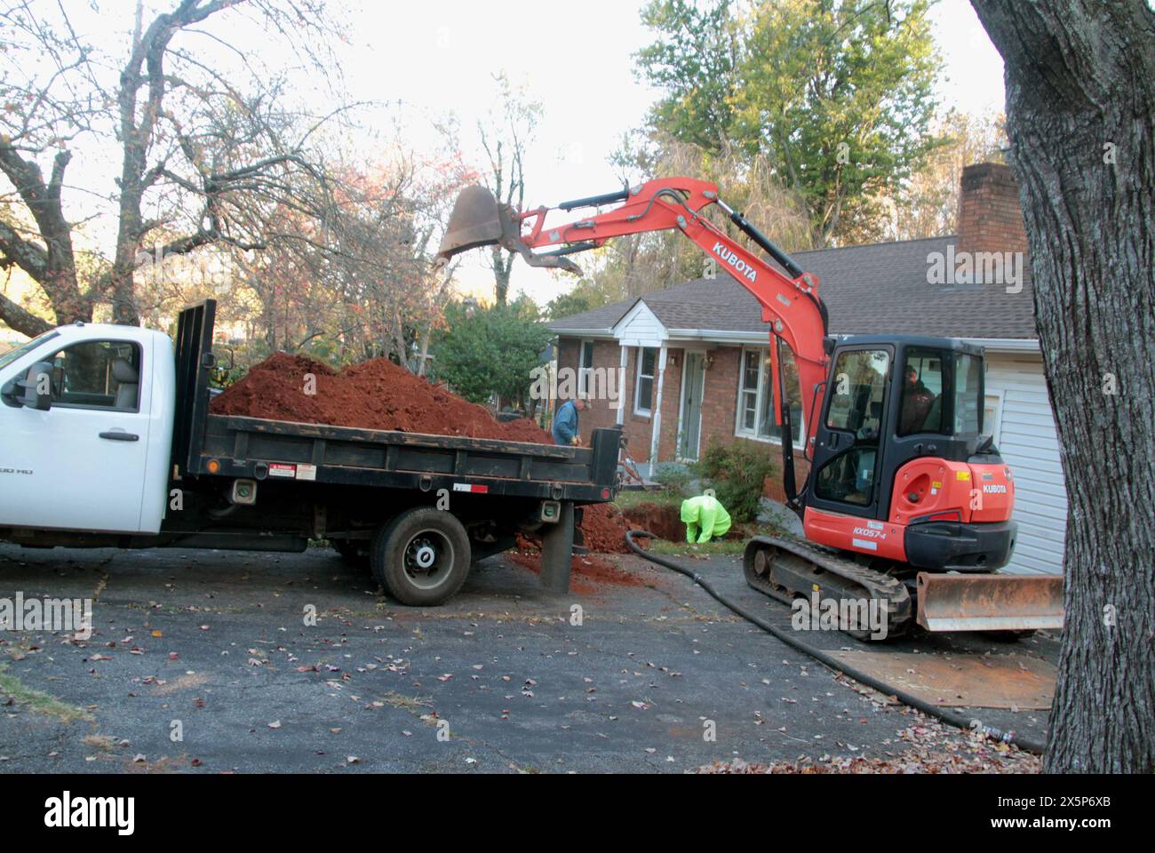 Removal of an old oil storage tank at a private property in Virginia, U