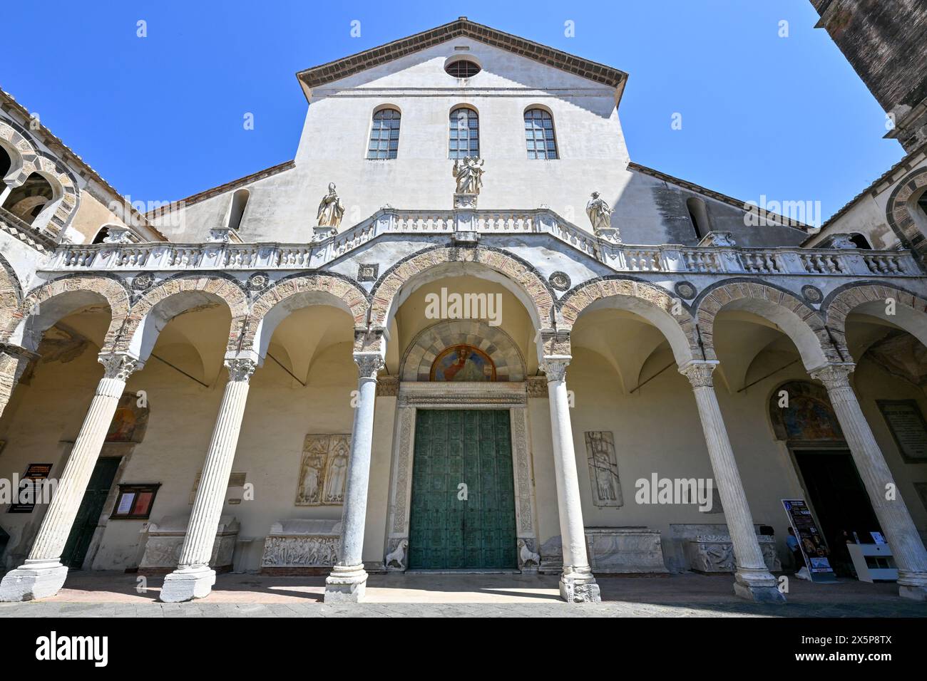 Salerno, Italy - Aug 4, 2023: Salerno Cathedral or Cathedral of Saint