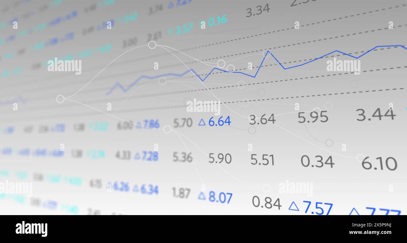 Image of data processing over shapes Stock Photo