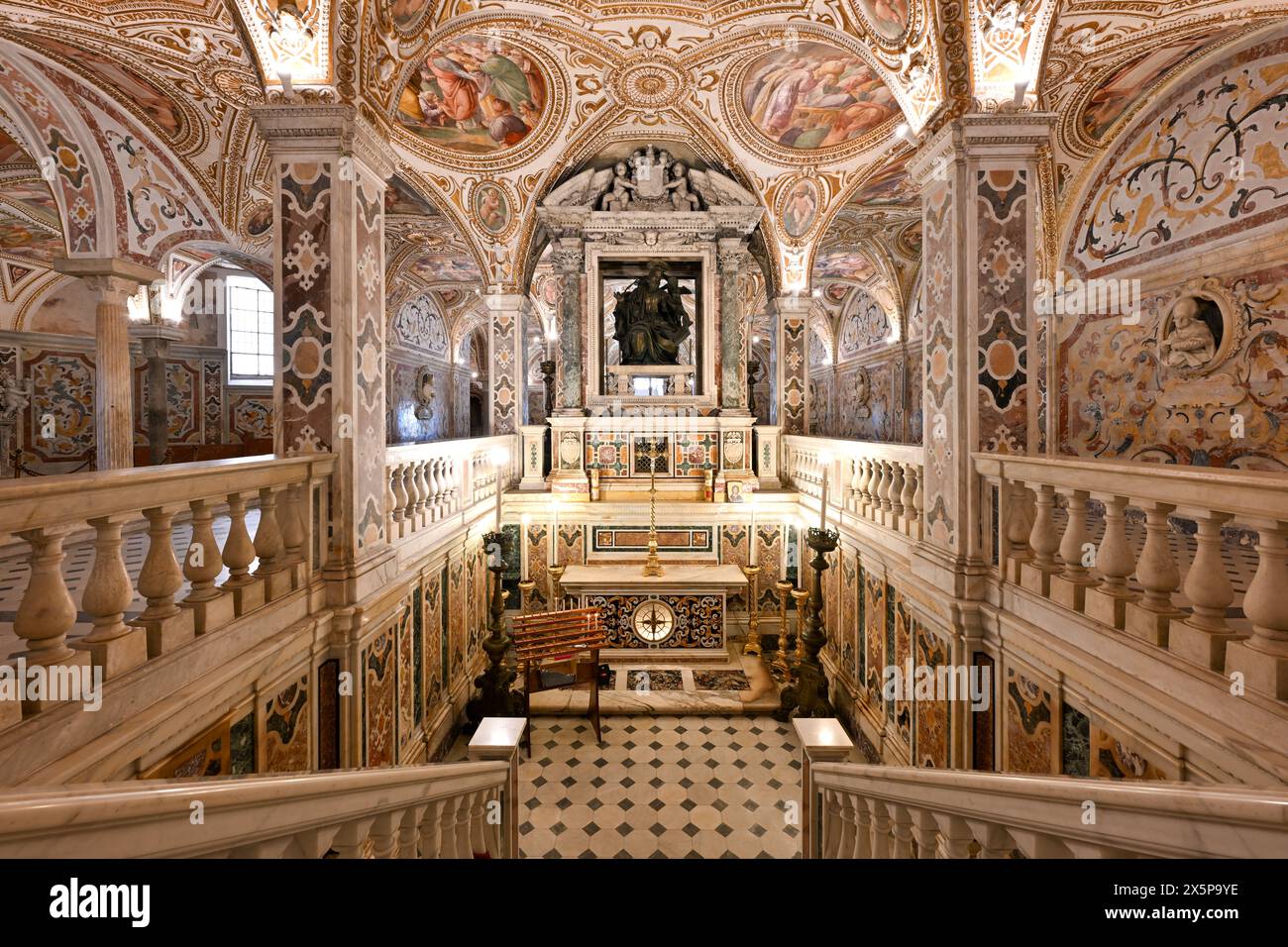 Salerno, Italy - Aug 4, 2023: The colorful Crypt in the Duomo of ...