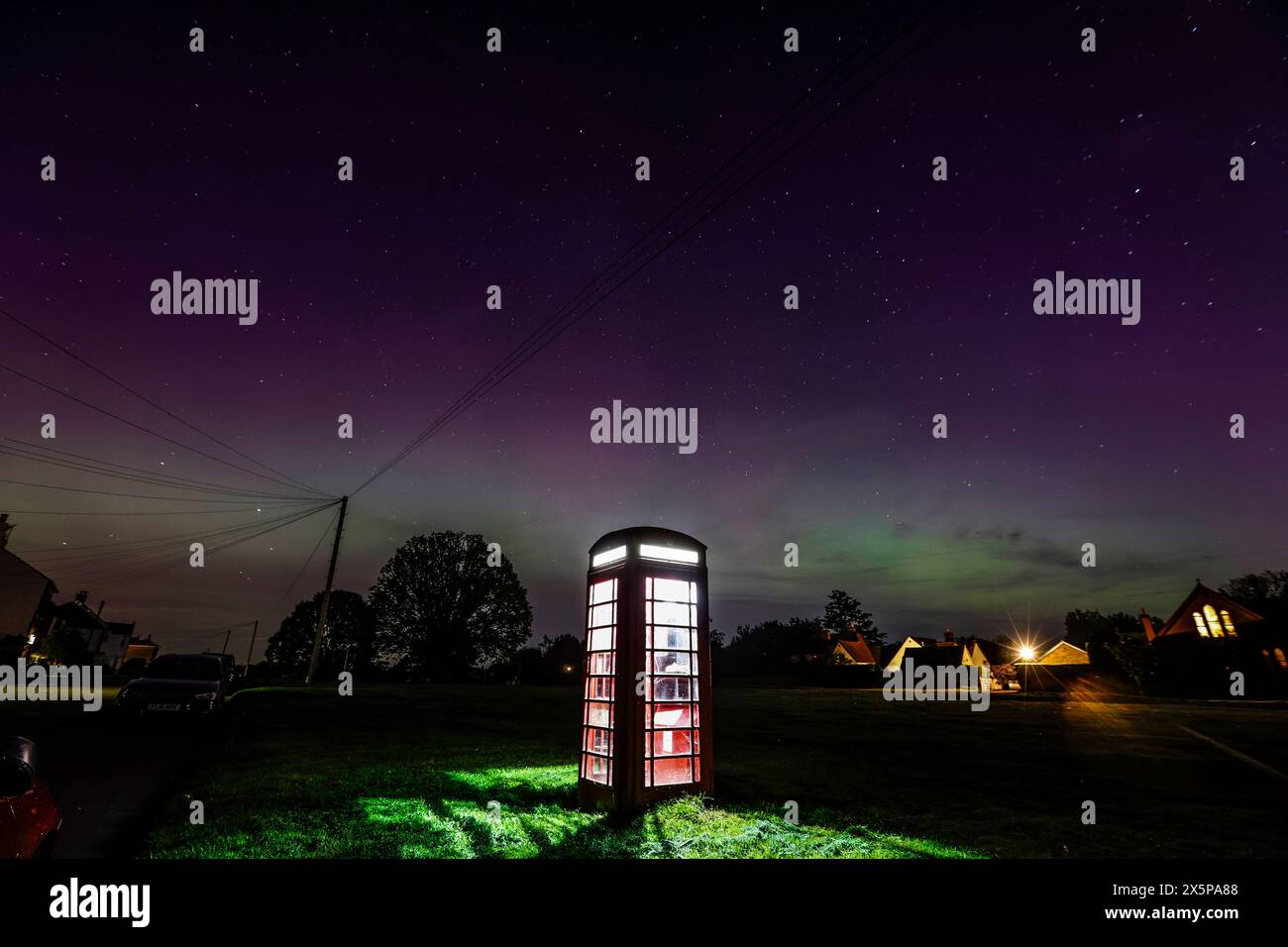 The Northern Lights or Aurora Borealis seen from Sarratt Green