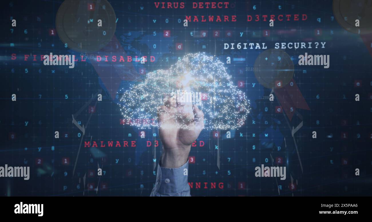 Image of data processing over padlock Stock Photo