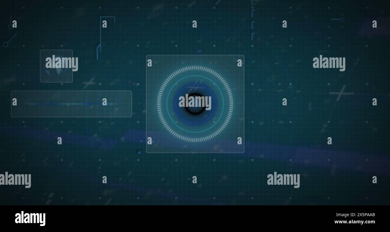 Image of qr code in circular tunnel, globe, circuit board pattern ...