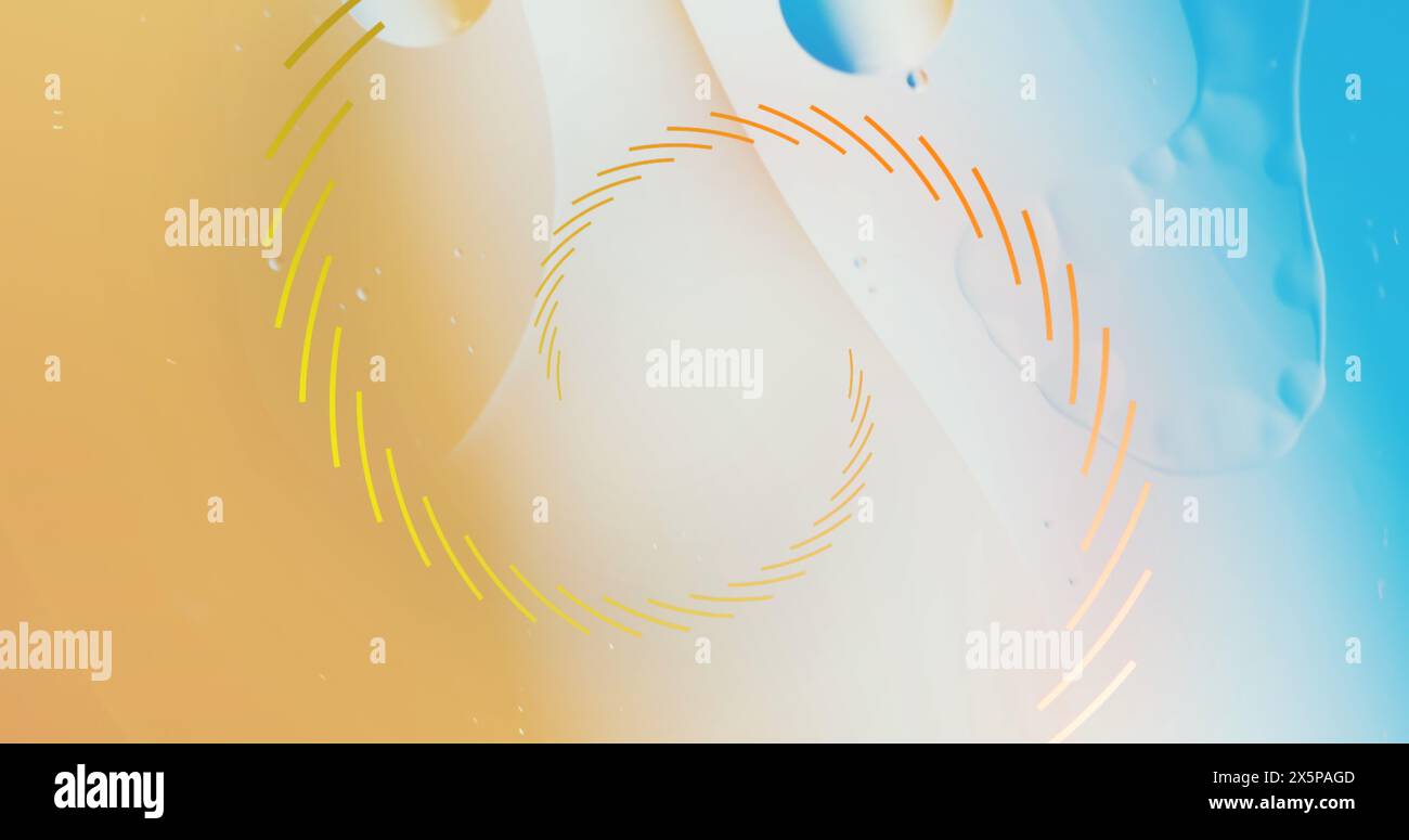 Image of abstract liquid patterned yellow and blue background Stock Photo