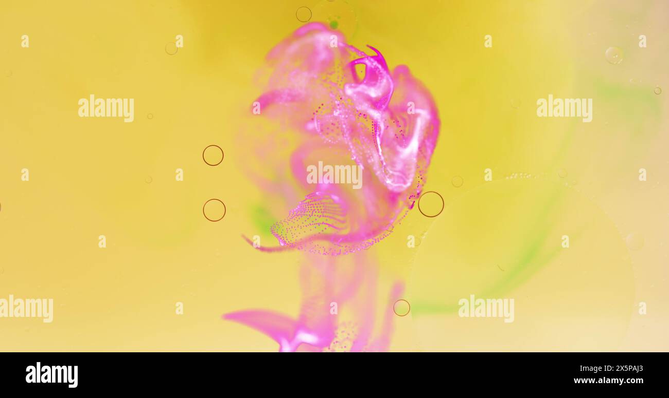 Image of abstract liquid patterned yellow background Stock Photo