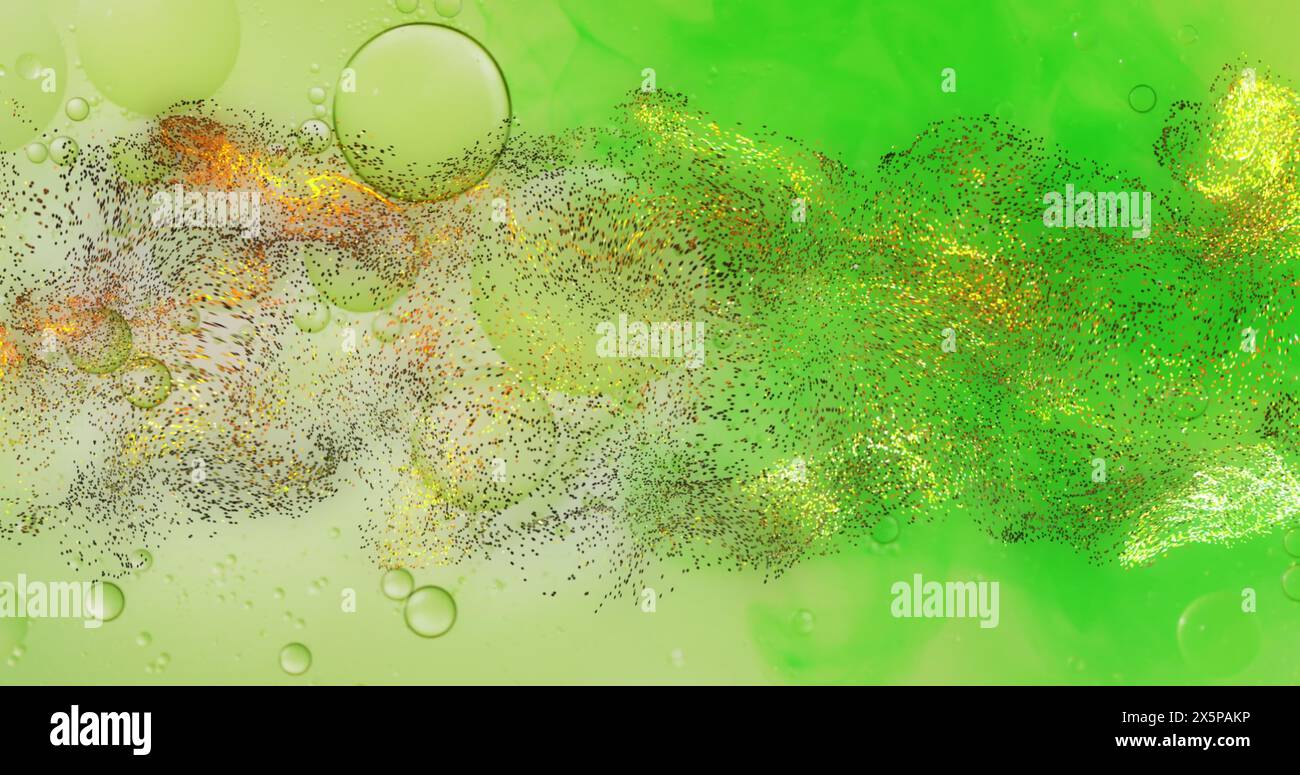 Image of abstract liquid patterned green background Stock Photo