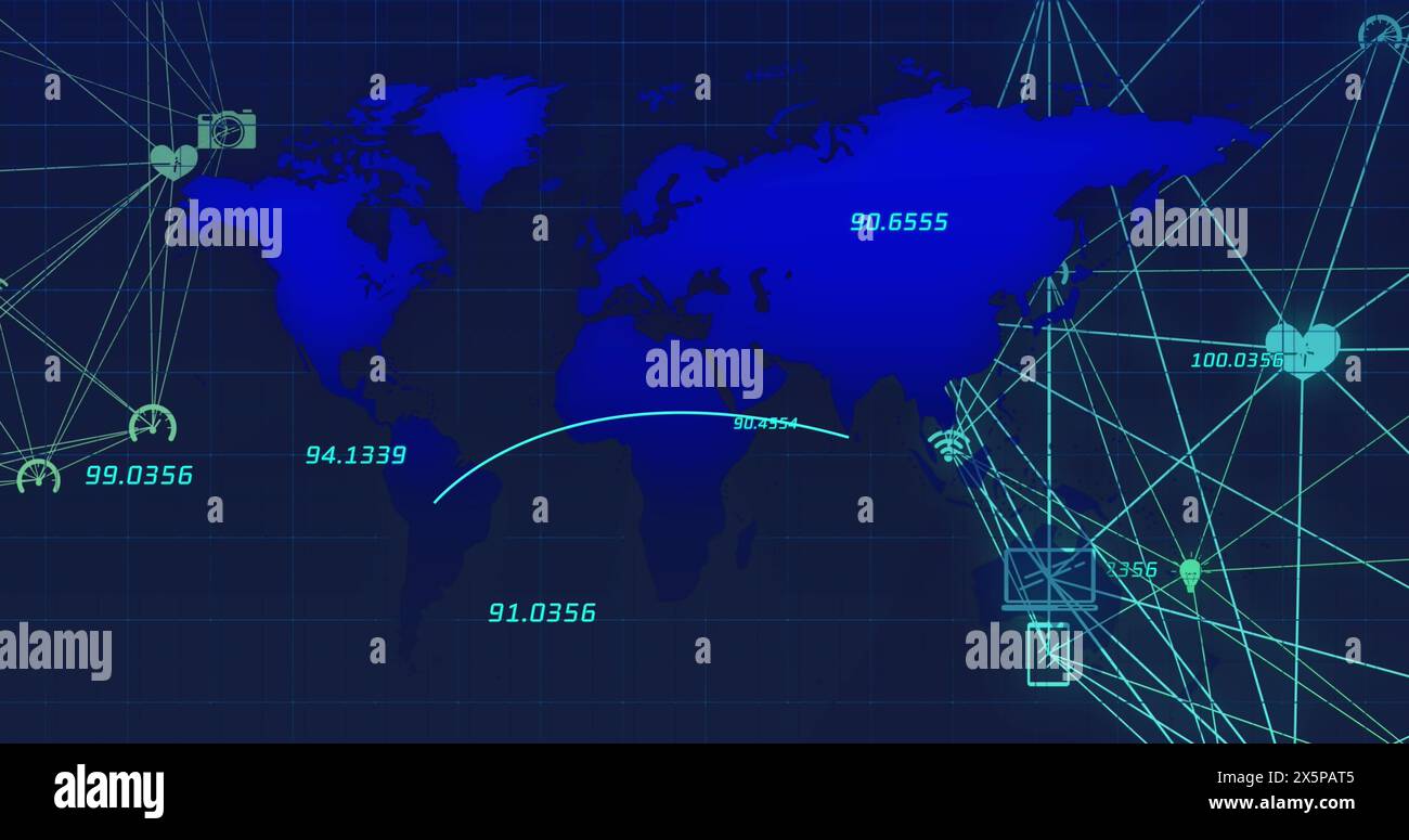 World map global connections animation hi-res stock photography and ...