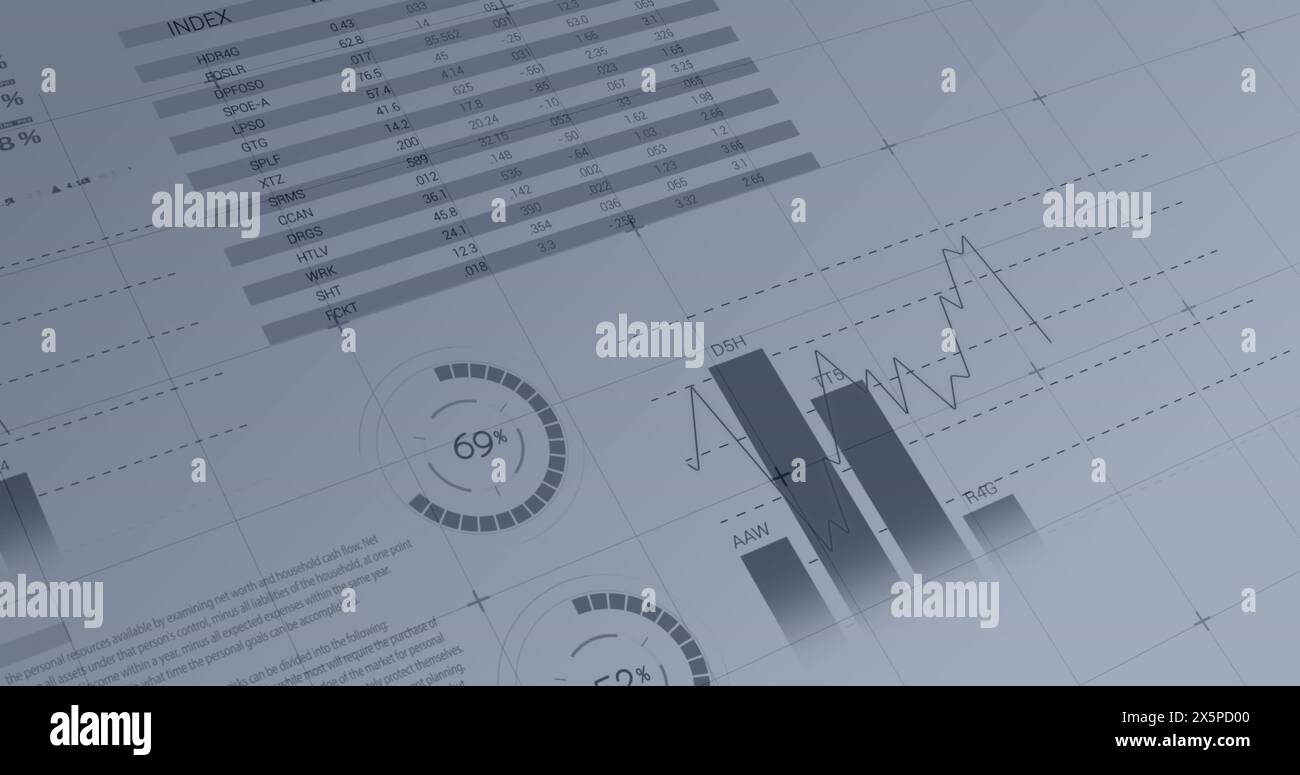 Image of data processing over white background Stock Photo