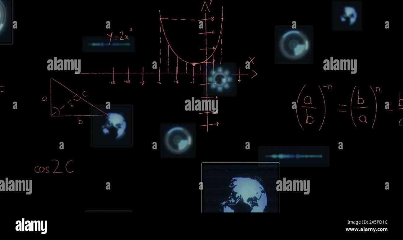 Digital animation mathematical equations formula hi-res stock ...