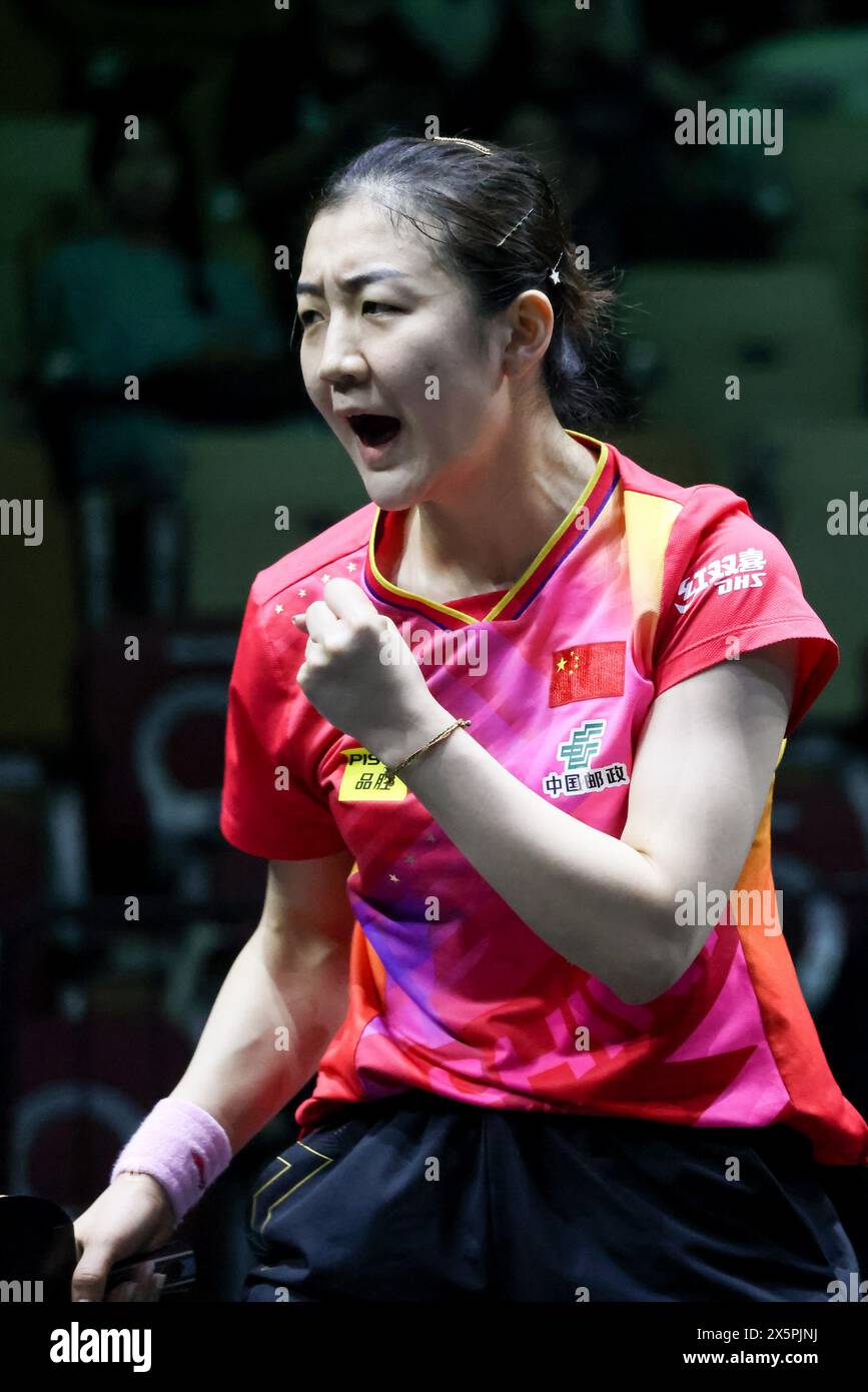 (240511) JEDDAH, May 11, 2024 (Xinhua) Chen Meng of China reacts