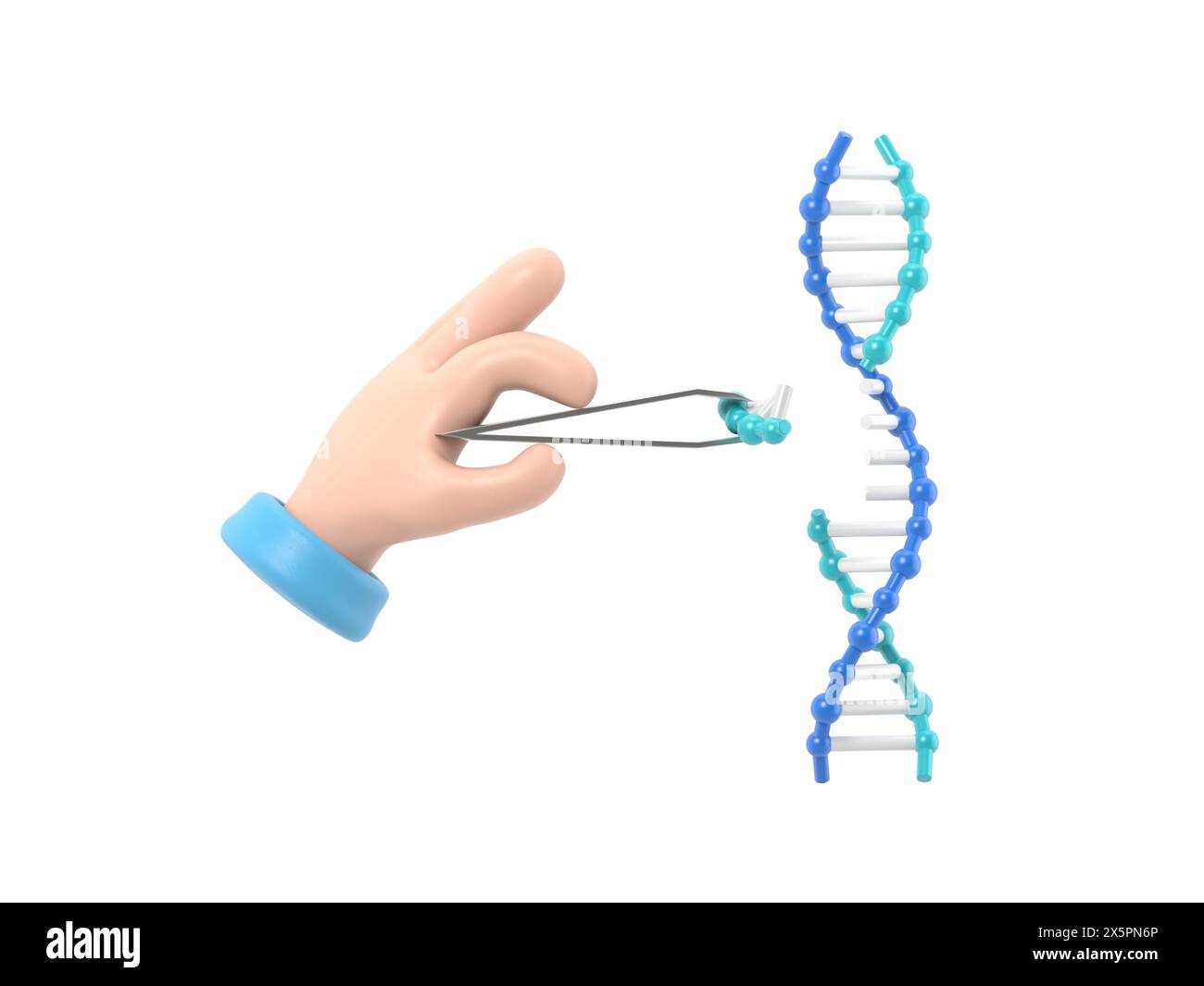 Cartoon Gesture Icon Mockup.Changing DNA concept. Manipulation DNA ...