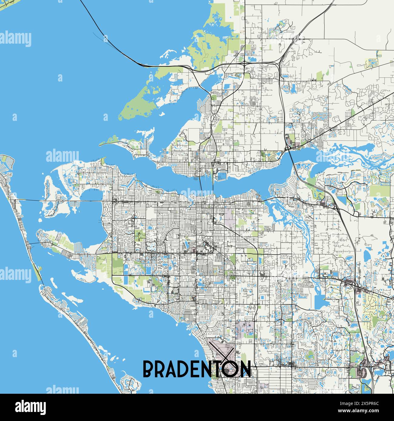 Bradenton Florida USA map poster - Bradenton Florida Usa Map Poster Art 2X5PR6C