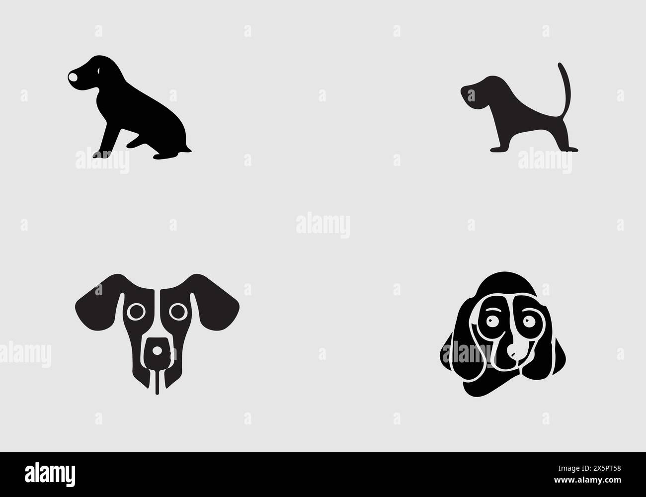 Minimal stylish Beagle Mix icon illustration design Stock Vector